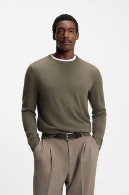 Regular-fit sweater in pure cashmere, Light Brown
