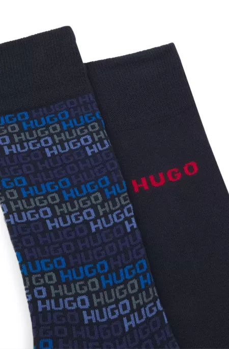 Two-pack of regular-length socks with logo details