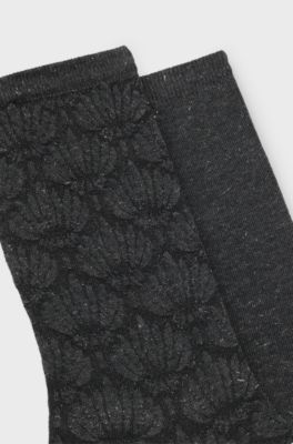 Mittelhohe Socken im Zweierpack, Schwarz