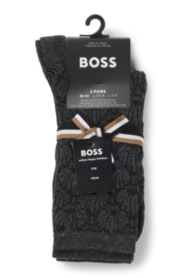 Calze ad altezza regolare in confezione da due, Nero