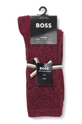 레귤러 삭스 2켤레 세트, 다크 레드