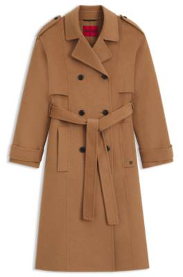 Relaxed fit trench coat with stacked logo rivet