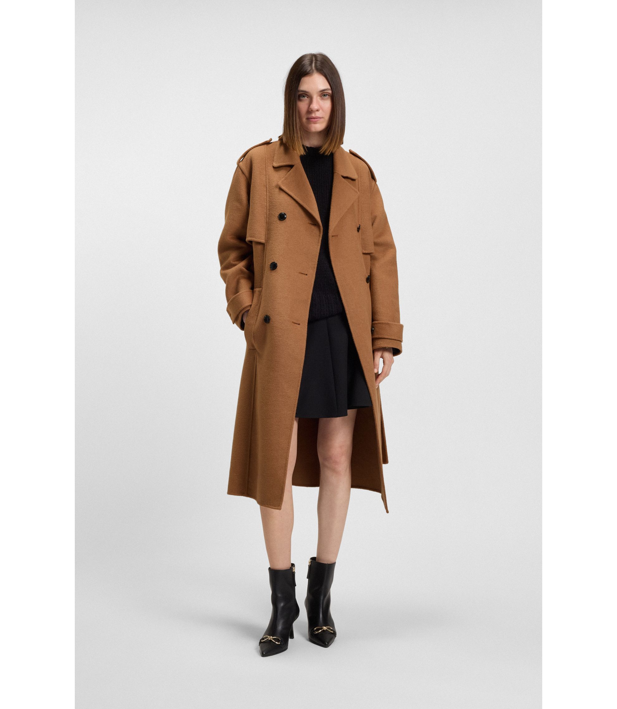 Relaxed-Fit Trenchcoat mit Stack-Logo-Niete