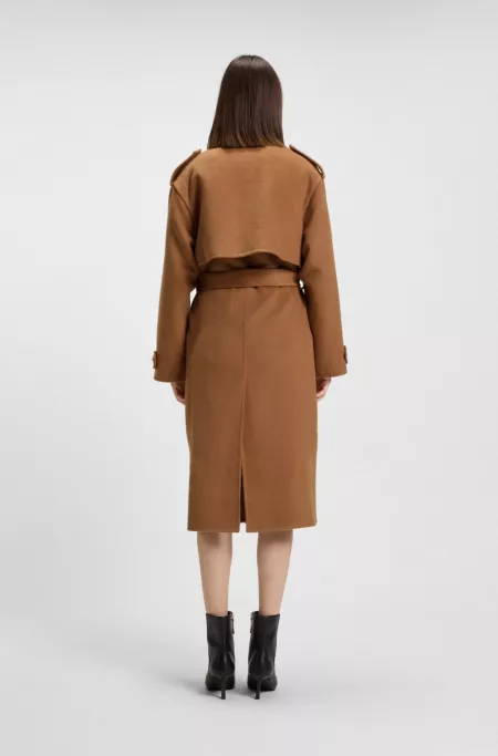 Relaxed-fit trench coat with stacked-logo rivet