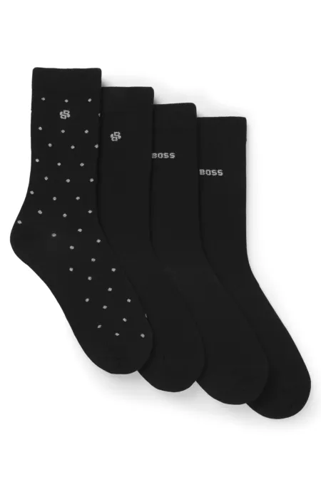 Four-pack of regular-length socks with logo details