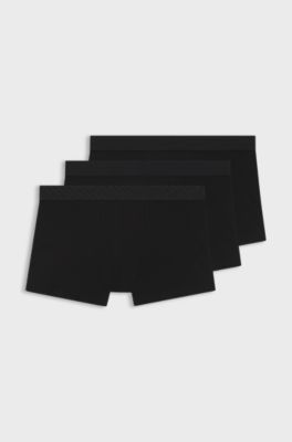 Three-pack of stretch-cotton trunks, Black