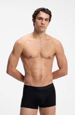 Three-pack of stretch-cotton trunks, Black