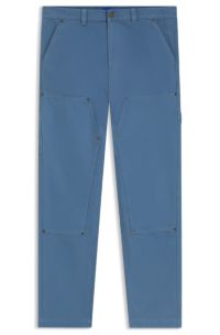 Tapered-Fit Hose aus Baumwoll-Canvas, Hellblau