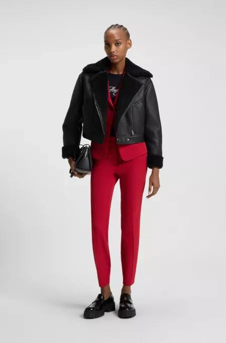 Veste Oversize en similicuir imitation peau retournée