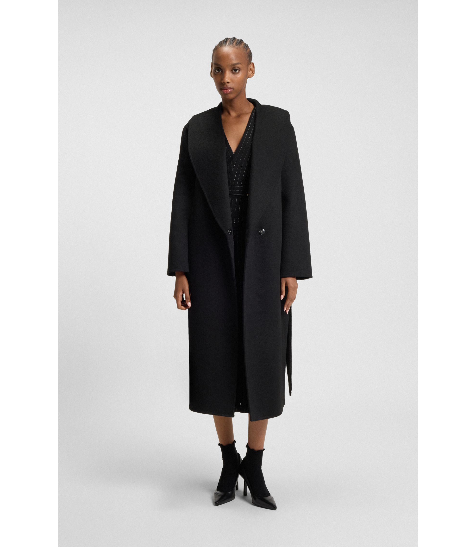 Relaxed-Fit Mantel im Morgenmantel-Stil mit Bindegürtel