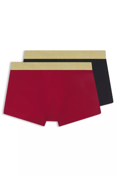 Zweierpack eng anliegende Boxershorts aus gerippter Baumwolle