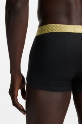 Two-pack of ribbed-cotton trunks, Black / Red