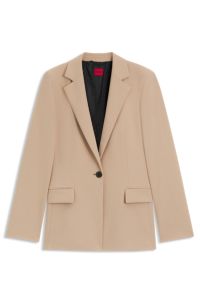 Regular-fit blazer in stretch fabric, Beige