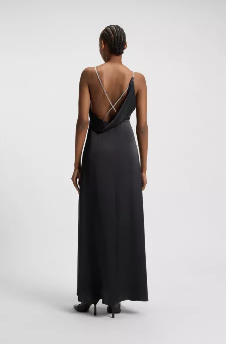 Maxi dress with rhinestone straps