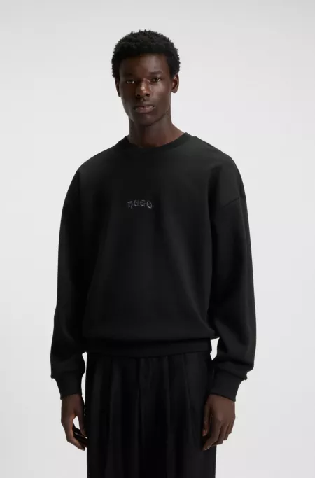 Cotton-blend sweatshirt with embroidered logo