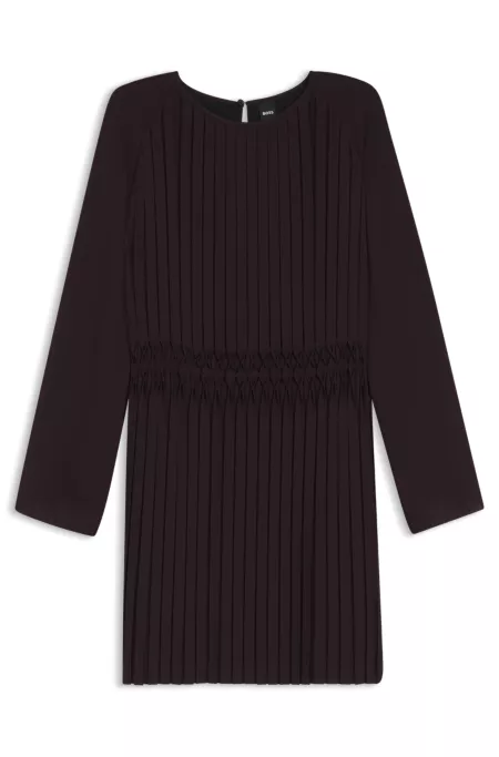 Plissé dress with smocked waistband