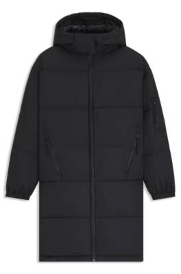 Water-repellent parka jacket with detachable hood 1