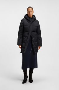 Wasserabweisende Jacke mit Absteppungen und Papeln, Dunkelblau