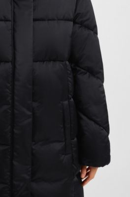 Waterafstotende jas met stiksels en biezen, Donkerblauw