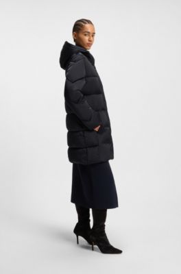 Water-repellent jacket with quilting and piping, Dark Blue