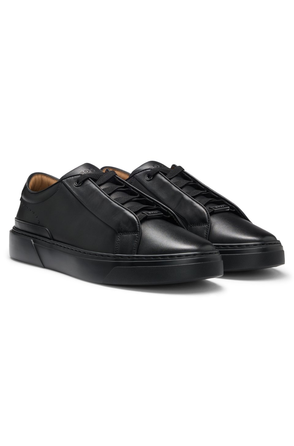 Gary trainers in brushed leather with elastic laces