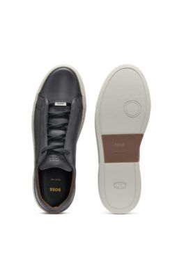 히든 레이스 Gary 가죽 스니커즈, 다크 그레이