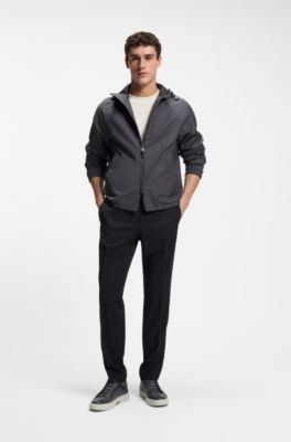 Gary-sneakers van leer met verdekte veters, Donkergrijs