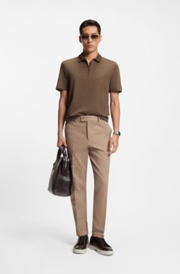 Sneakers Gary in pelle con lacci nascosti, Marrone scuro