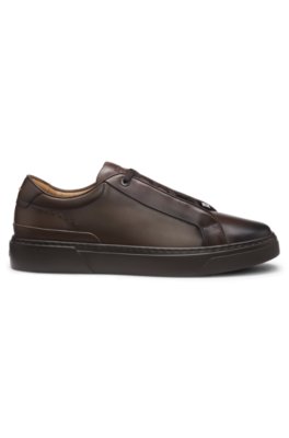 Boss Gary trainers in brushed leather with elastic laces låga sneakers herr – bild 3