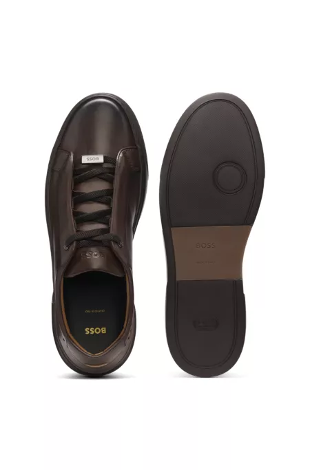 Gary trainers in brushed leather with elastic laces