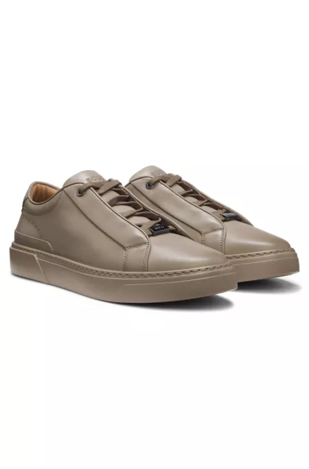Gary baskets en cuir brossé à lacets élastiques