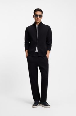 Gary leather trainers with hidden laces, Dark Blue