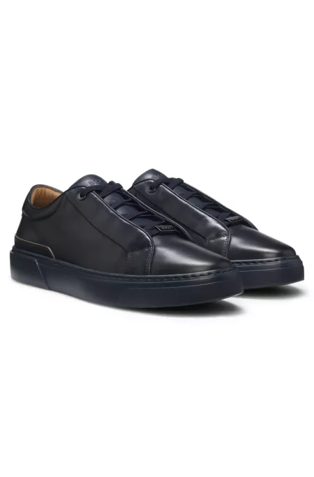Gary trainers in brushed leather with elastic laces