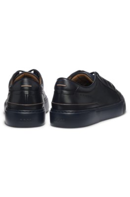 Boss Gary trainers in brushed leather with elastic laces låga sneakers herr – bild 3