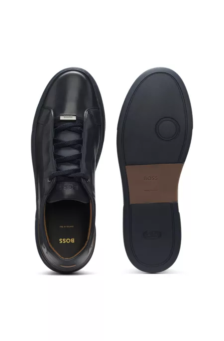 Gary trainers in brushed leather with elastic laces
