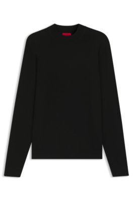 Hugo Uomo Nero Maglione Slim Fit Con Scollatura Alta