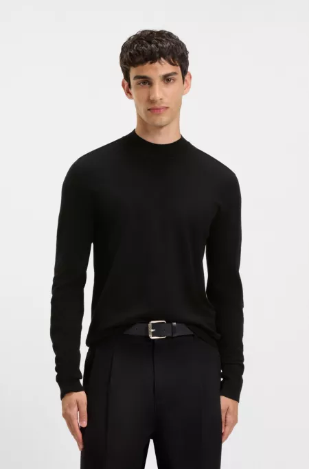 Slim-fit sweater with high neckline