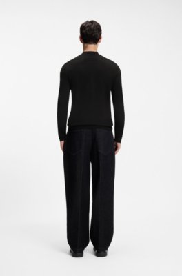 Hugo Slim-fit sweater with high neckline stickade tröjor herr – bild 3