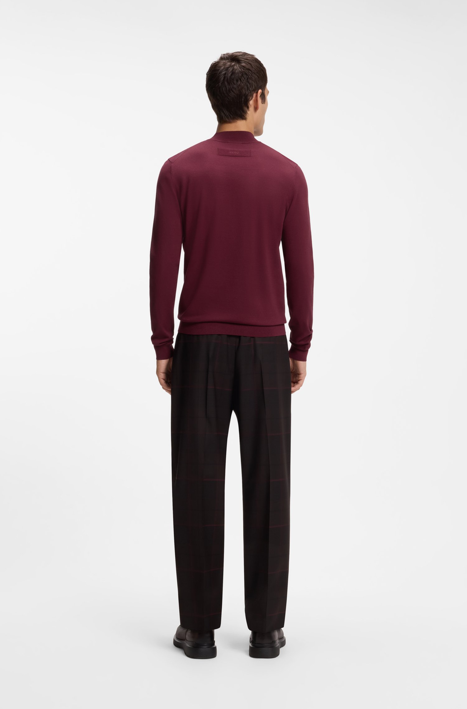 Hugo Slim-fit sweater with high neckline stickade tröjor herr – bild 3