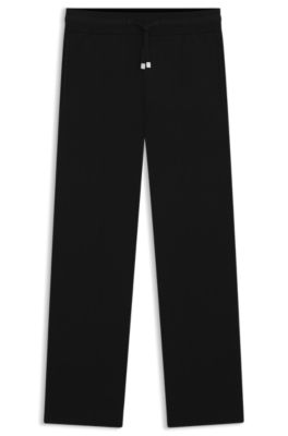 Relaxed-fit trousers with drawcord, Black