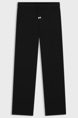 Relaxed-fit trousers with drawcord, Black