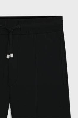 Relaxed-fit trousers with drawcord, Black