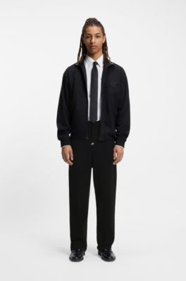 Relaxed-fit trousers with drawcord, Black