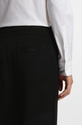 Pantalon Relaxed avec taille &agrave; cordon de serrage, Noir