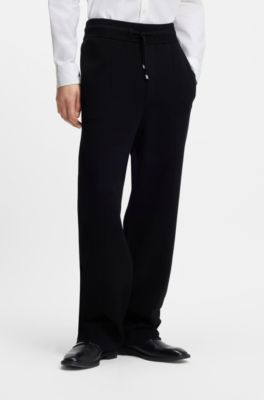 Relaxed-fit trousers with drawcord, Black