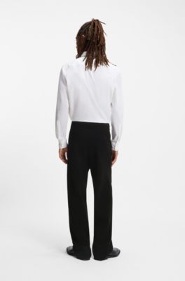 Relaxed-fit trousers with drawcord, Black