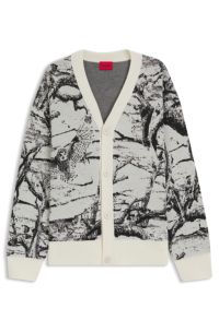 Oversized-fit vest met jacquardpatroon, Bedrukt