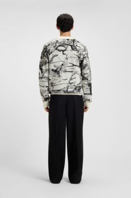 Oversized-fit cardigan with jacquard pattern, Patterned