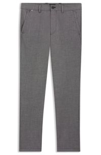 Slim-fit trousers in melange stretch fabric, Dark Grey