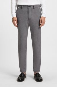 Slim-fit broek van gemêleerd stretchmateriaal, Donkergrijs